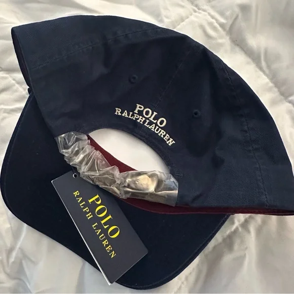 Polo Ralph Lauren Bear Chino Baseball Cap w/ Leather Strap | Navy Blue | New - Picture 4 of 7